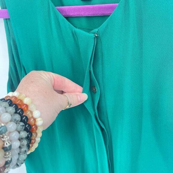 J. Crew Womens Mini Dress Lined Sleeveless Round Neck Button Zip Green Size 2 - Picture 10 of 12